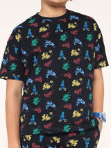 Boys Multicolor Casual Printed Regular Fit Half Sleeves Co-ord Set
