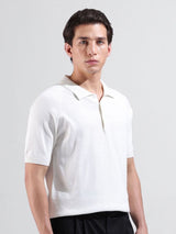 Men's Slim Fit Textured Polo Collar Tshirt