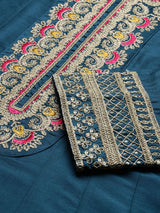 Women's Navy Blue Kurta Set with Duppatta