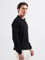Men's Slim Fit Textured Polo Collar Tshirt