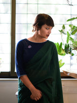Women's Green Mul Cotton Saree