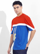 Men's Red Casual Printed Half Sleeves Tshirt