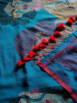 Women's Cotton Blue without Blouse Piece Saree