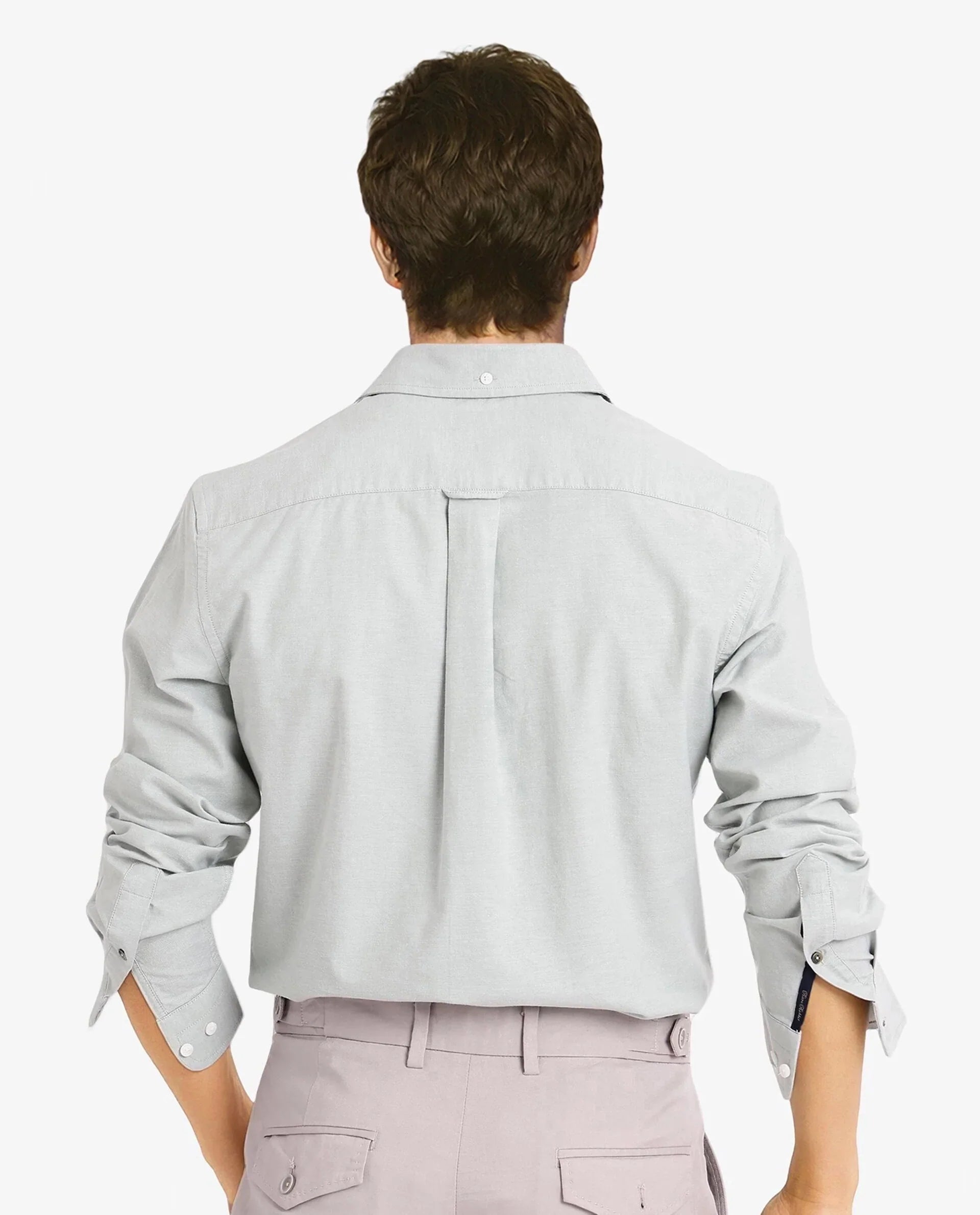 Men's Grey Formal Regular Fit Solid Full Sleeves Shirt