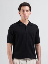 Men's Slim Fit Textured Polo Collar Tshirt