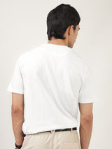 Men's White Casual Regular Fit Solid Half Sleeves Tshirt