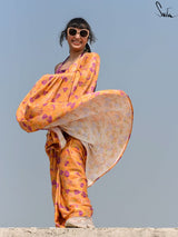 Women's Yellow Modal Viscose Saree