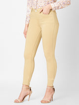 Women's Beige Casual Skinny Fit Jeans