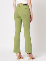 Women's Green Casual Bootcut Jeans