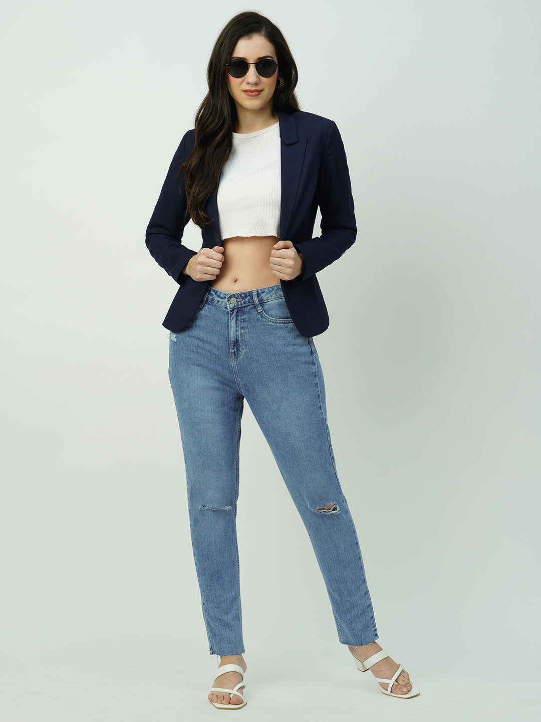 Women's Blue Casual Slim Fit Jeans