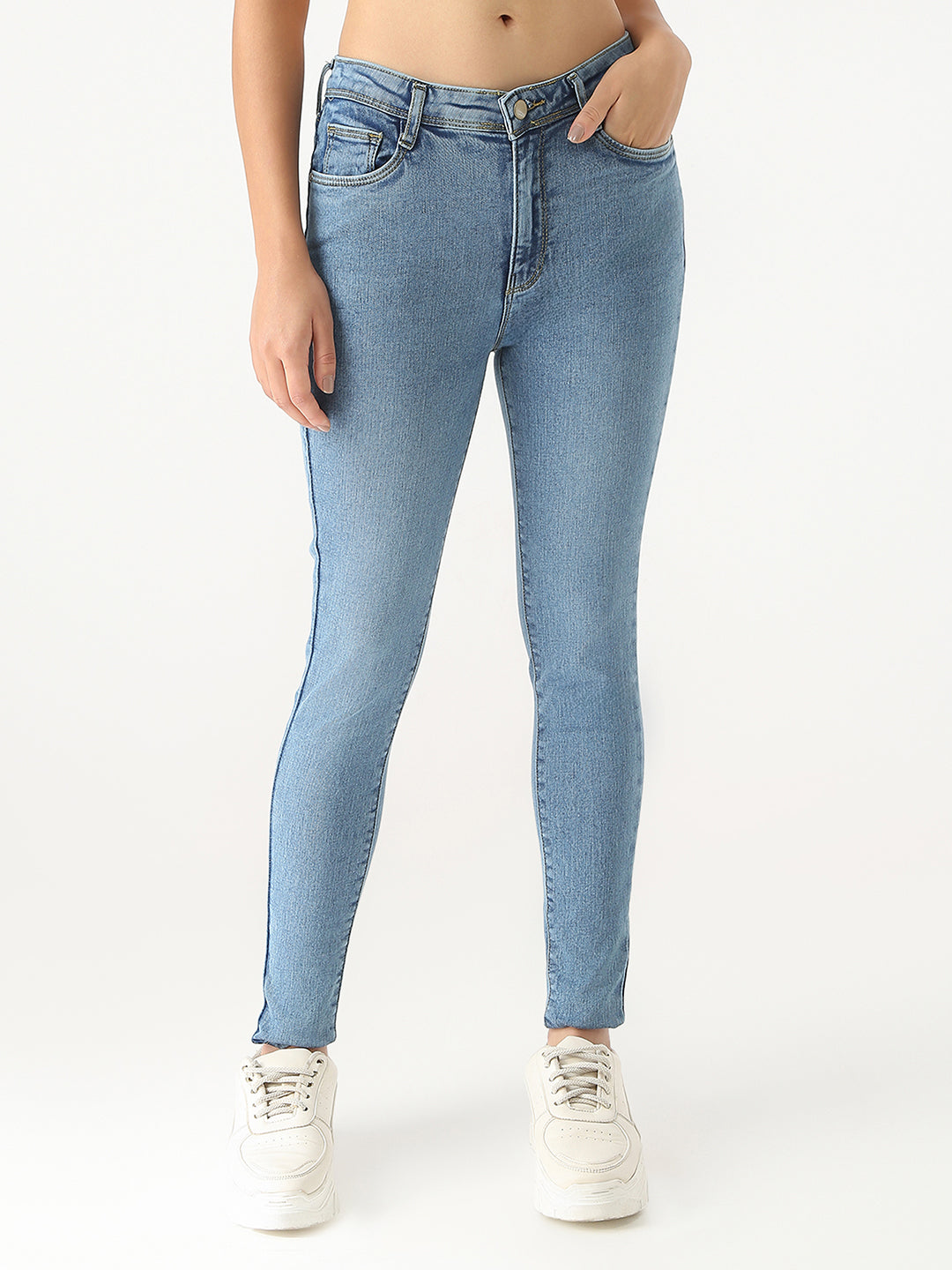 Women's Blue Casual Skinny Fit Jeans