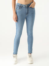 Women's Blue Casual Skinny Fit Jeans