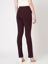 Women's Red Casual Slim Fit Jeggings