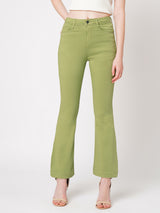 Women's Green Casual Bootcut Jeans