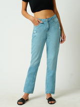Women's Blue Casual Regular Fit Jeans