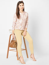Women's Beige Casual Skinny Fit Jeans