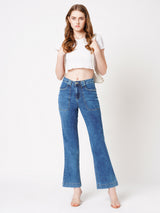 Women's Blue Casual Bootcut Jeans