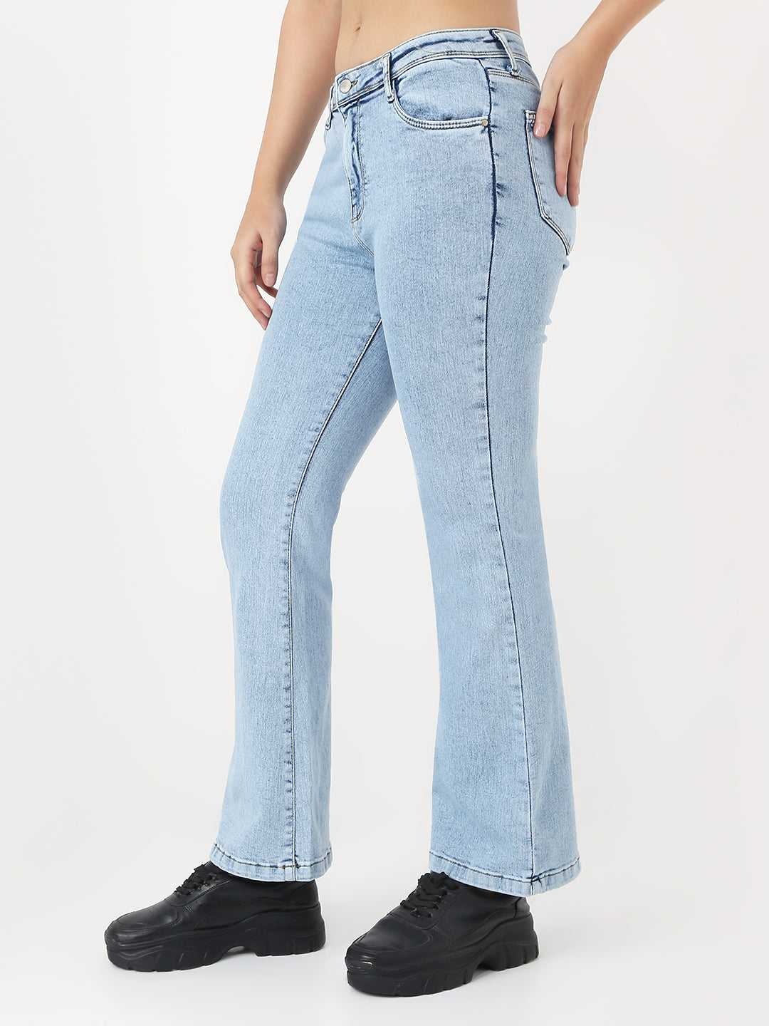 Women's Blue Casual Bootcut Jeans