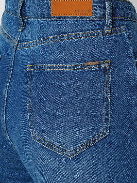 Women's Blue Casual Regular Fit Jeans