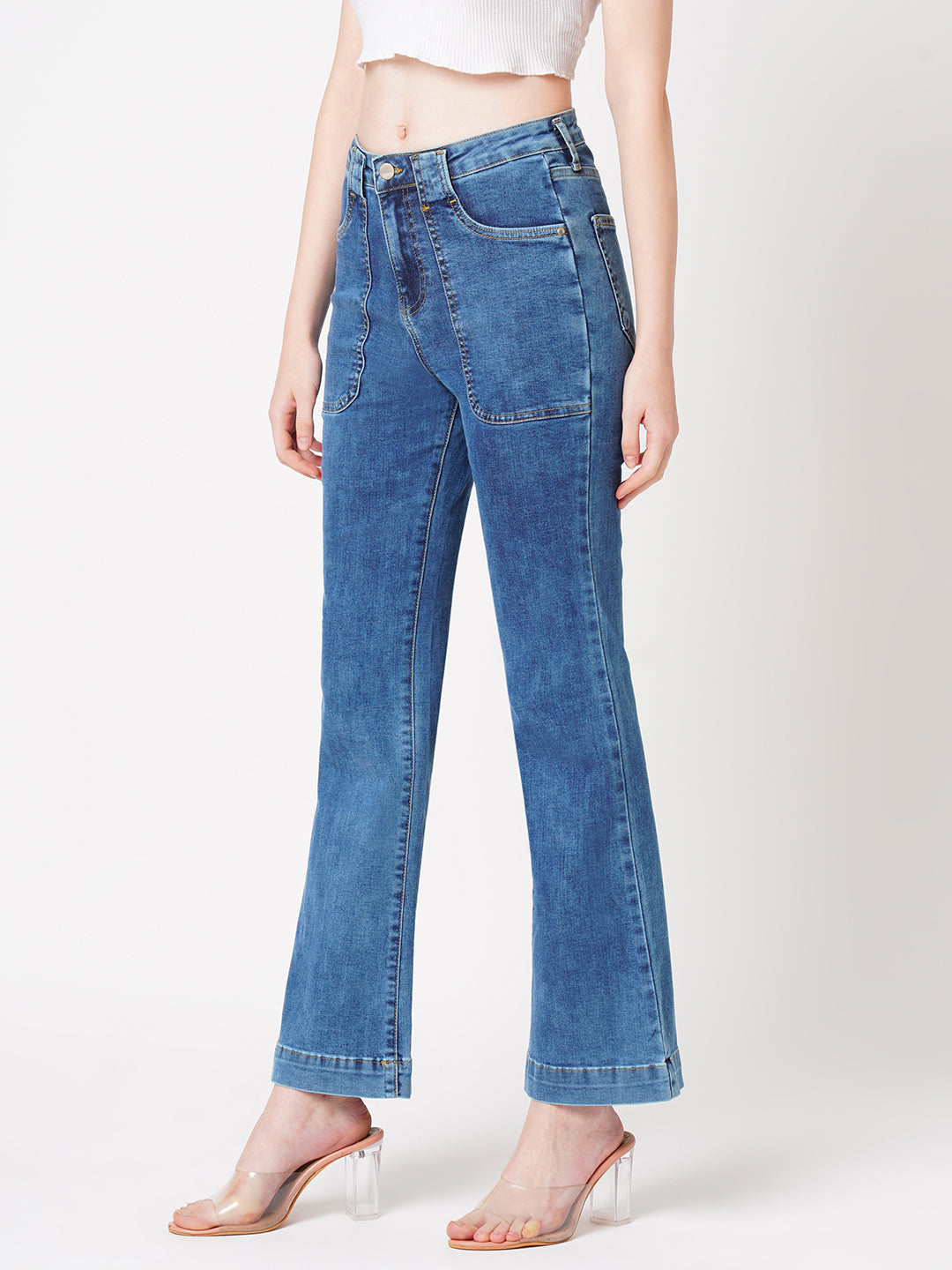 Women's Blue Casual Bootcut Jeans