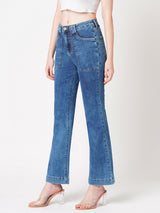 Women's Blue Casual Bootcut Jeans