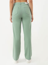 Women's Green Casual Regular Fit Jeans