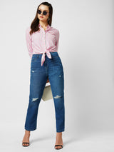 Women's Blue Casual Regular Fit Jeans