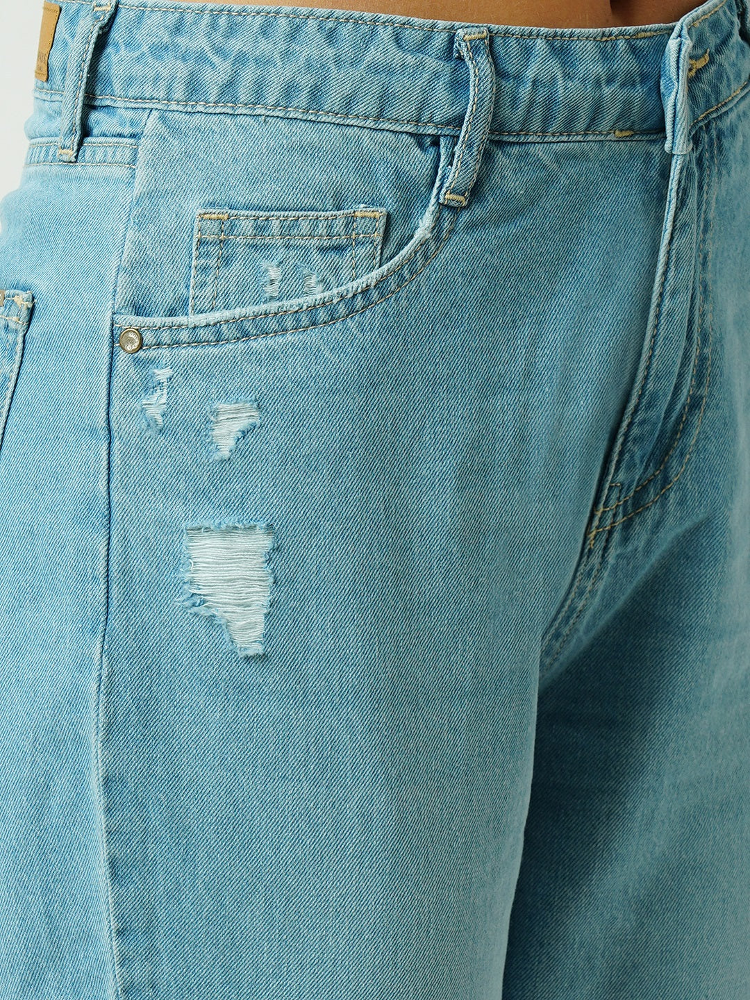 Women's Blue Casual Regular Fit Jeans