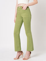 Women's Green Casual Bootcut Jeans