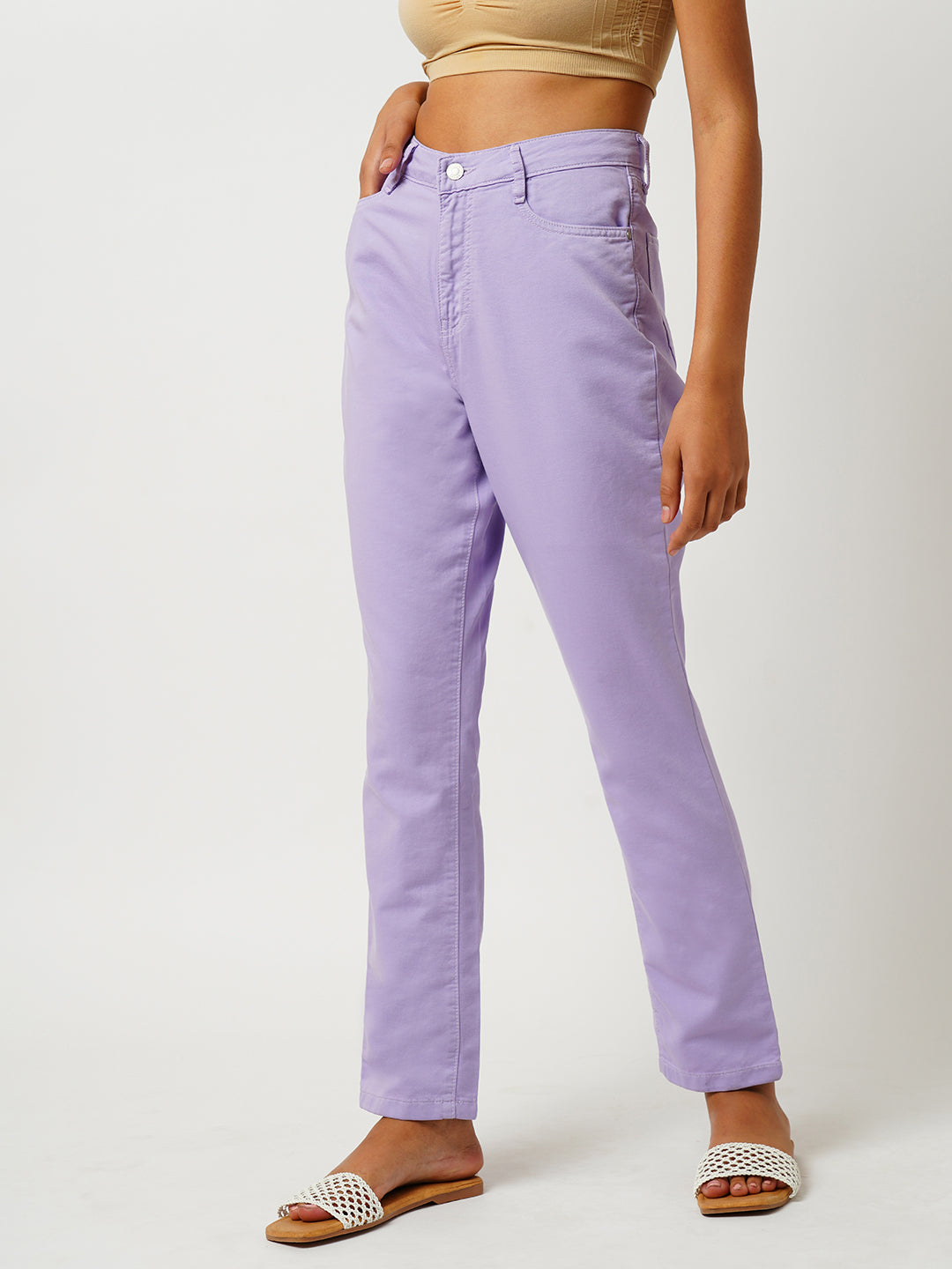 Women's Purple Casual Regular Fit Jeans