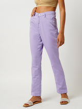 Women's Purple Casual Regular Fit Jeans