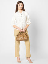 Women's Beige Casual Bootcut Jeans