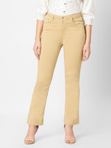 Women's Beige Casual Bootcut Jeans