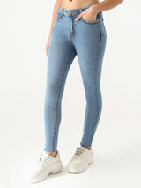 Women's Blue Casual Skinny Fit Jeans
