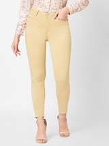 Women's Beige Casual Skinny Fit Jeans