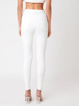 Women's White Casual Skinny Fit Jeans