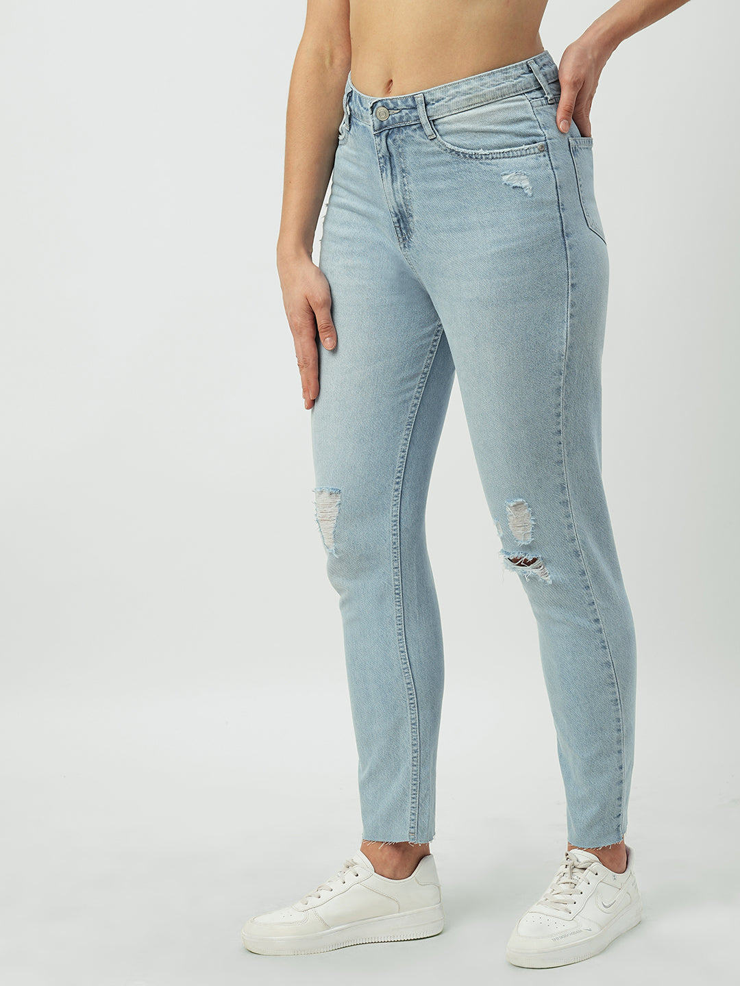 Women's Blue Casual Slim Fit Jeans