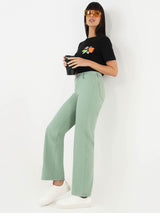 Women's Green Casual Regular Fit Jeans