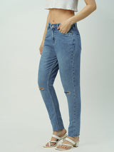Women's Blue Casual Slim Fit Jeans
