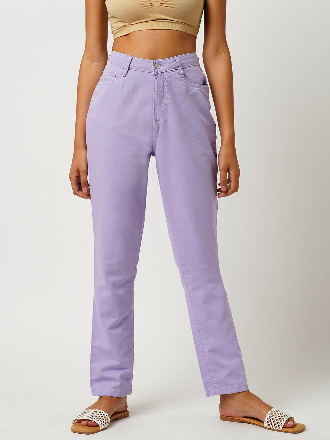 Women's Purple Casual Regular Fit Jeans
