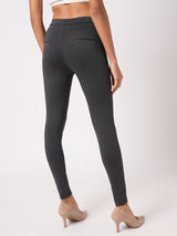 Women's Gray Casual Skinny Fit Jeggings