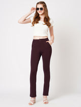 Women's Red Casual Slim Fit Jeggings