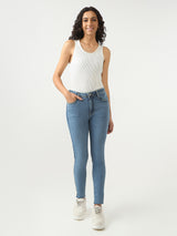 Women's Blue Casual Skinny Fit Jeans