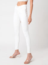 Women's White Casual Skinny Fit Jeans