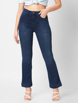 Women's Navy Casual Bootcut Jeans