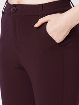 Women's Red Casual Slim Fit Jeggings