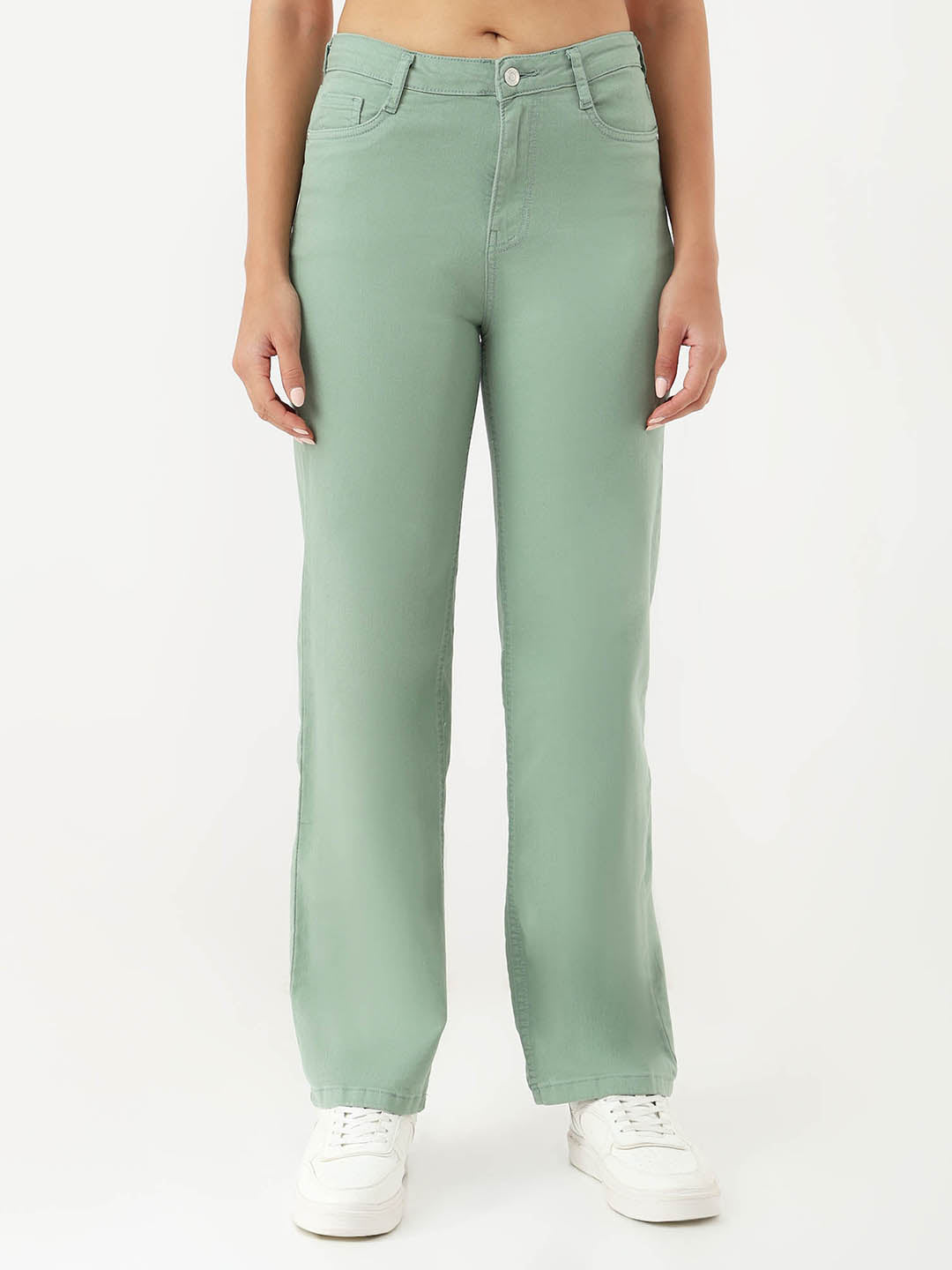 Women's Green Casual Regular Fit Jeans