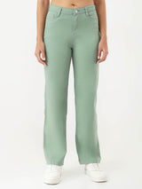 Women's Green Casual Regular Fit Jeans