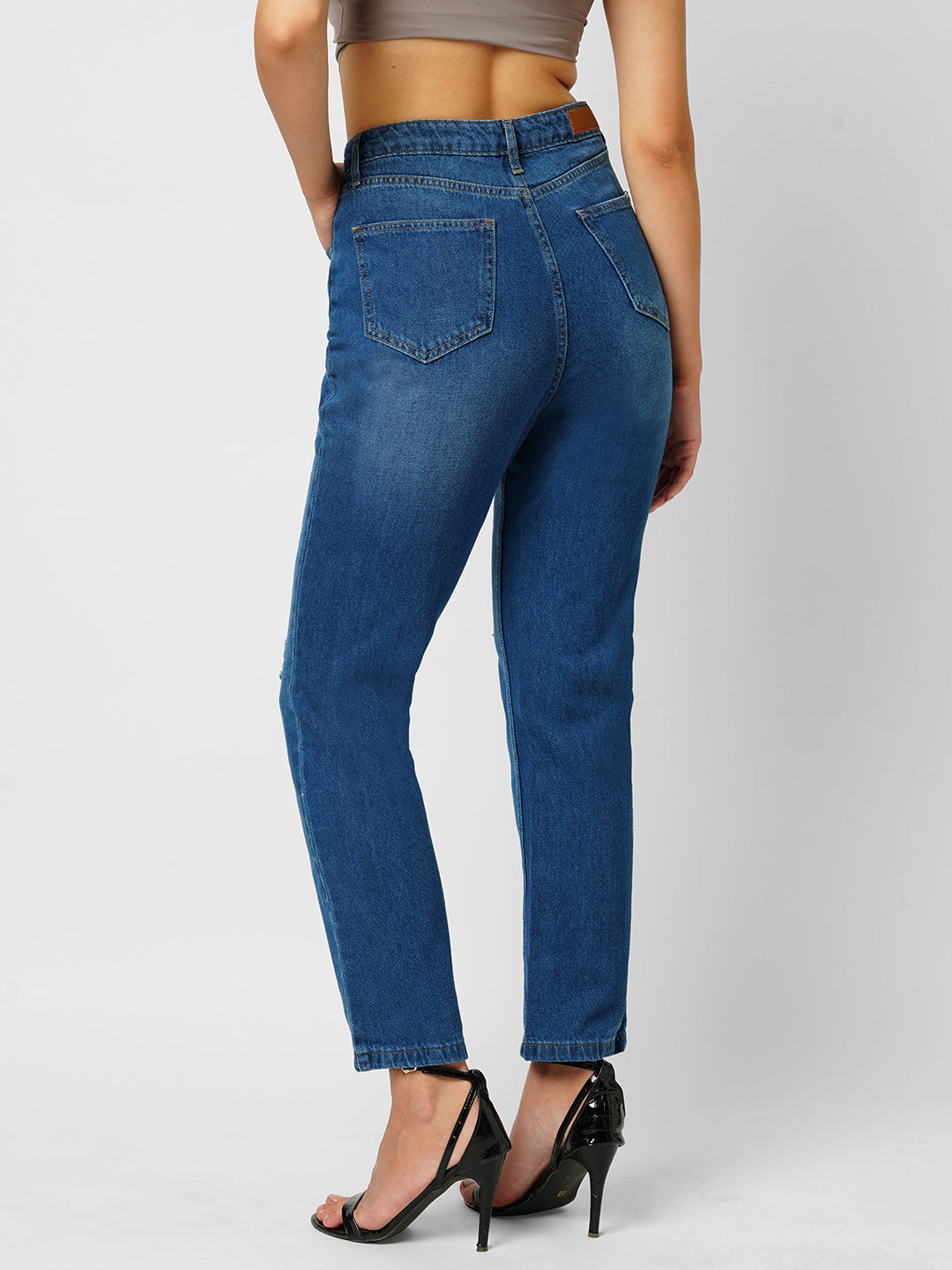 Women's Blue Casual Regular Fit Jeans