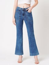 Women's Blue Casual Bootcut Jeans